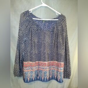 Rauph Lauren boho Chic Patterned Blouse